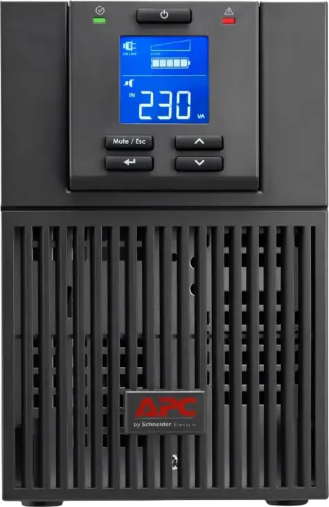 APC SRV1KI Easy UPS On-Line 1000VA/800W Tower, UPS Double-Conversion, Undă Sinusoidală Pură, Ecran LCD, USB, RS232, 3x IEC C13, Negru