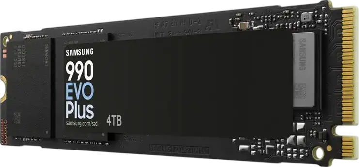 Samsung 990 EVO Plus 4TB M.2 2280 NVMe PCIe Gen 4.0 x4 / Gen 5.0 x2 SSD MZ-V9S1T0B, Up to 7250MB/s Read, 6300MB/s Write, Intelligent TurboWrite 2.0