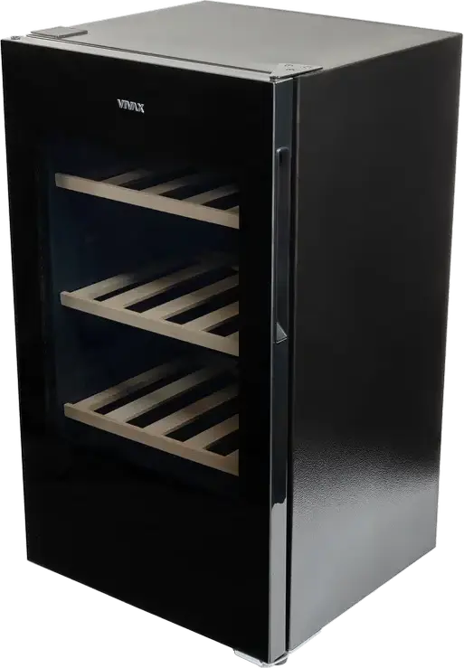 Vivax CW-094S30 GB Wine Cooler, 94L Capacity, 30 Bottles, Black Dark Glass UV Filter Door, LED Display, Electronic Control, 83.4 cm Height