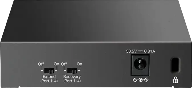 Switch Desktop PoE TP-Link LiteWave LS105LP Nestire, 5 Porturi 10/100 Mbps, 4 Porturi PoE IEEE 802.3af, Buget 41W, Mod Extend 250m, Carcasă Metalică, Negru