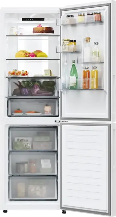 Frigider Combinat Candy ECN4CQTEW186, No Frost, Volum Net 355L, Display LED, Smart hOn Wi-Fi, Alb, Inaltime 185 cm