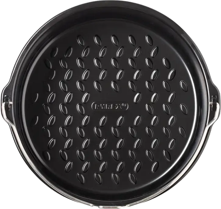 Круглая форма для аэрофритюрницы Pyrex AF20DR6, поддон из углеродистой стали, 20 см, антипригарное покрытие без PFAS, текстурированное дно, до 230°C, Черный