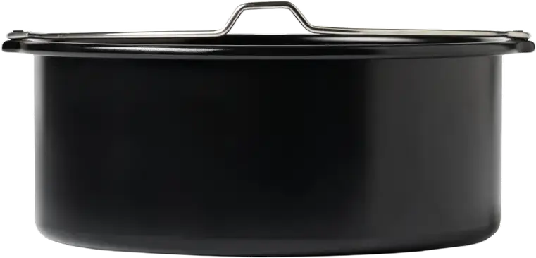 Круглая форма для аэрофритюрницы Pyrex AF20DR6, поддон из углеродистой стали, 20 см, антипригарное покрытие без PFAS, текстурированное дно, до 230°C, Черный