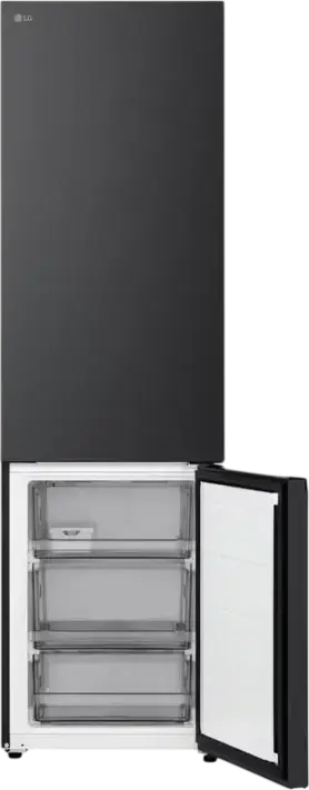 Холодильник с нижней морозильной камерой LG GBBS524CEV, объем 375 л, No Frost, инверторный компрессор Smart Inverter, ThinQ Wi-Fi, черный