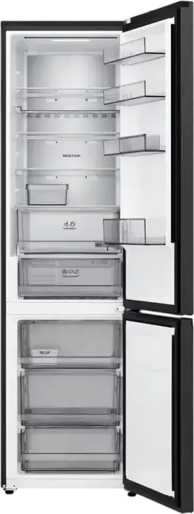 Холодильник с нижней морозильной камерой LG GBBS524CEV, объем 375 л, No Frost, инверторный компрессор Smart Inverter, ThinQ Wi-Fi, черный