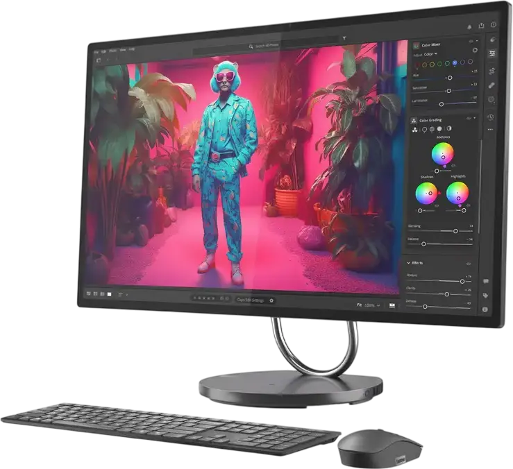 PC All-in-One Lenovo Yoga AIO 32ILL10, Ecran 31.5" UHD 4K IPS, Intel Core Ultra 7 258V, 32GB LPDDR5X, 1TB SSD, Intel Arc 140V, Windows 11 Pro, Storm Grey