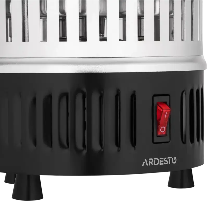 Gril Electric Vertical Ardesto VEG-HY1000 Rotisor cu 5 Frigarui din Otel Inoxidabil, 900W, Rotire Automata 360 Grade, Carcasa de Aluminiu