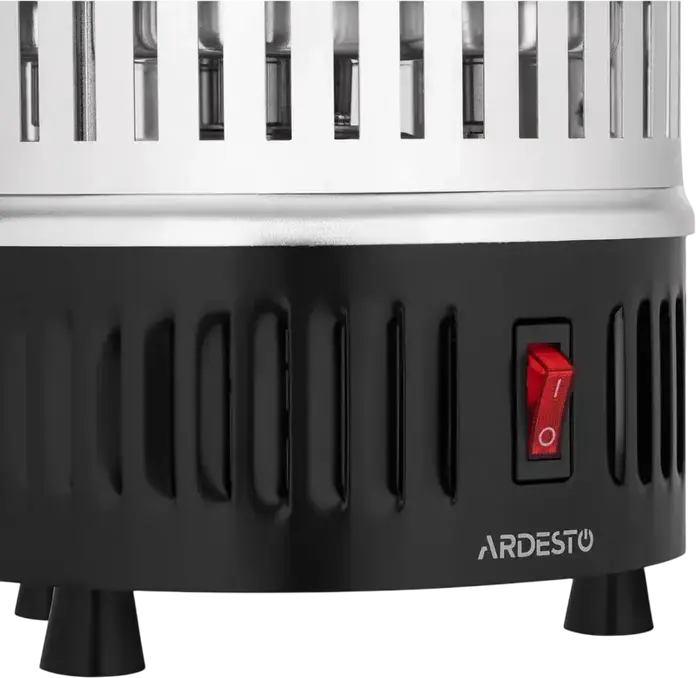 Gril Electric Vertical Ardesto VEG-HY1000 Rotisor cu 5 Frigarui din Otel Inoxidabil, 900W, Rotire Automata 360 Grade, Carcasa de Aluminiu