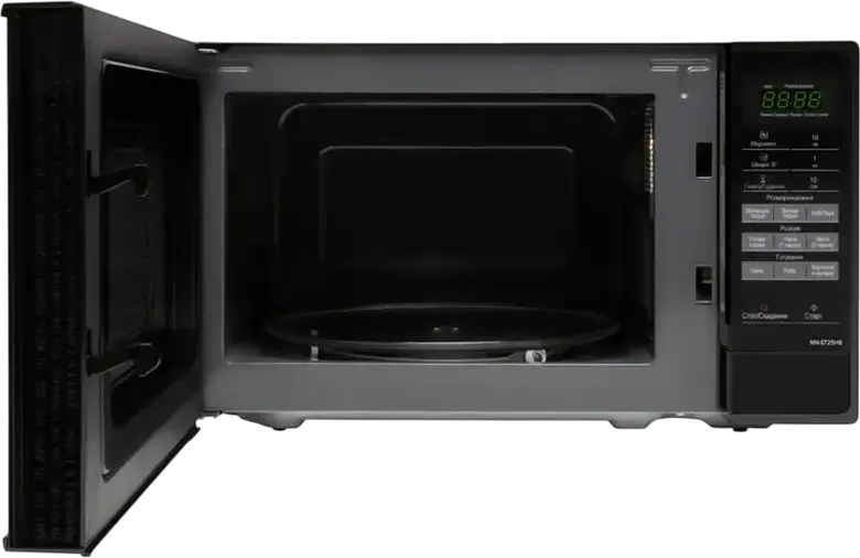 Panasonic NN-ST25HB Solo Microwave Oven, 20L Capacity, 800W Power, 5 Power Levels, 9 Auto Programs, Enamel Interior, Child Lock, Freestanding