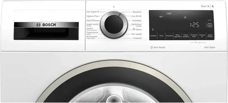 Bosch Serie 6 WGG242ZEPL Front-Load Washing Machine, 9kg, Energy Class A, 1200 rpm, EcoSilenceDrive, Iron Assist, AntiStain, White/Black, 59.8cm