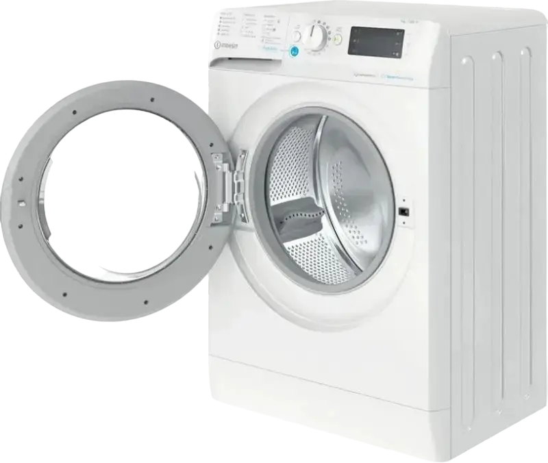 Masina de spalat rufe Indesit BWSE 71295X WSV cu incarcare frontala, 7kg, 1200 RPM, Motor Inverter, Curatare cu Aburi, Cuva Titan, Alb/Argintiu