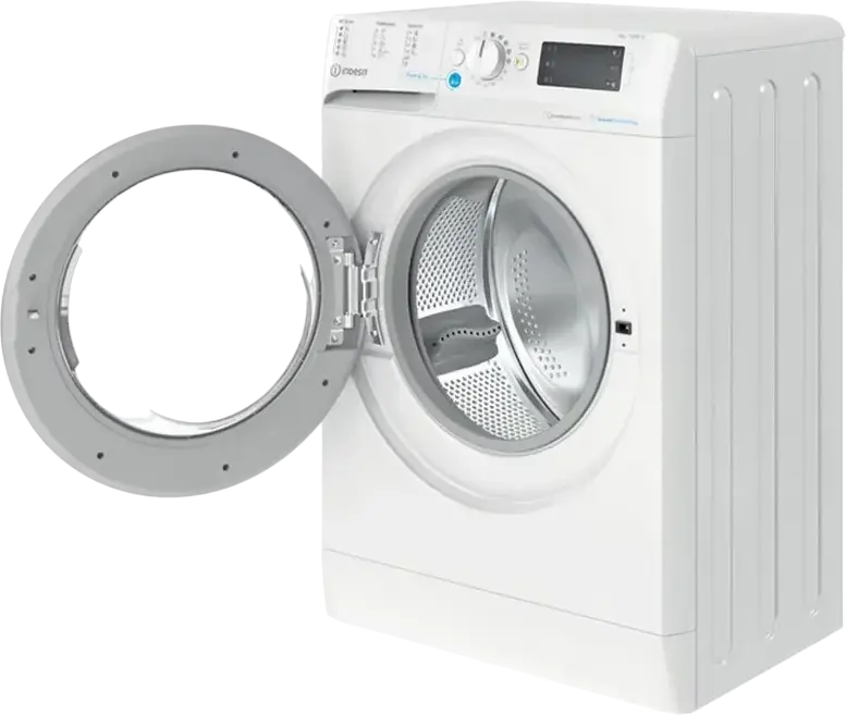 Masina de spalat rufe Indesit BWSE 71295X WSV cu incarcare frontala, 7kg, 1200 RPM, Motor Inverter, Curatare cu Aburi, Cuva Titan, Alb/Argintiu