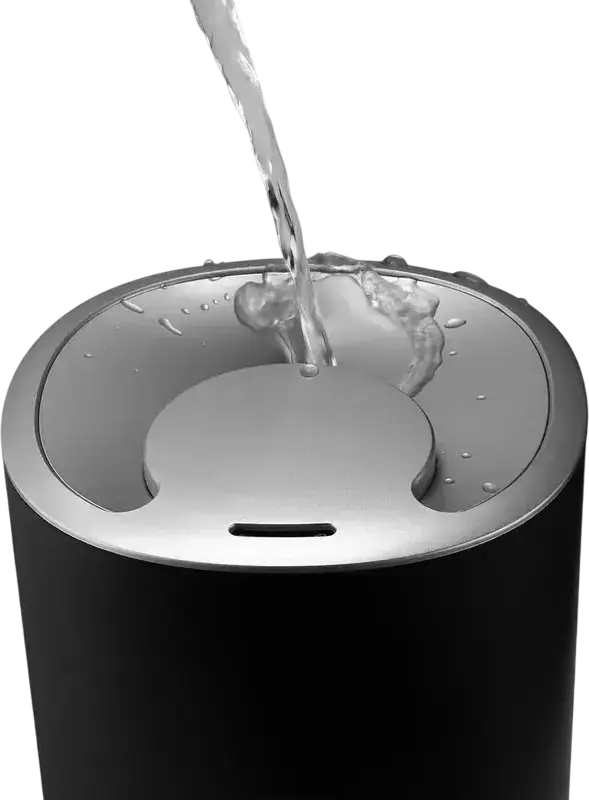 Polaris PUH 8105 Ultrasonic Air Humidifier, 5L Water Tank, 40m² Coverage, Touch Control, Timer, 350ml/h Steam Intensity, Black and Silver