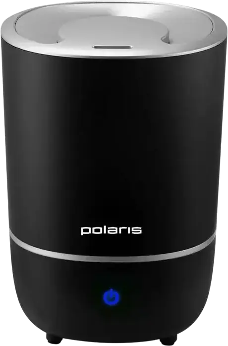Polaris PUH 8105 Ultrasonic Air Humidifier, 5L Water Tank, 40m² Coverage, Touch Control, Timer, 350ml/h Steam Intensity, Black and Silver