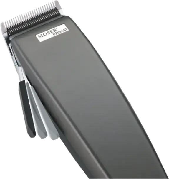 Moser Primat 1230-0051 Professional Hair Clipper, Stainless Steel STAR Blade 46mm, 0.1-3mm Cutting Length, Silent Oscillating Motor, Made in Germany