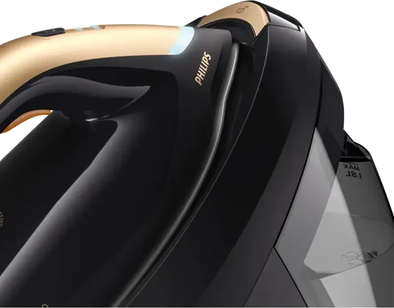Philips PerfectCare 8000 PSG8130/80 Steam Generator Iron, 2700W, 8.5 bar, 700g/min Steam Boost, SteamGlide Elite Soleplate, OptimalTEMP, Black Gold