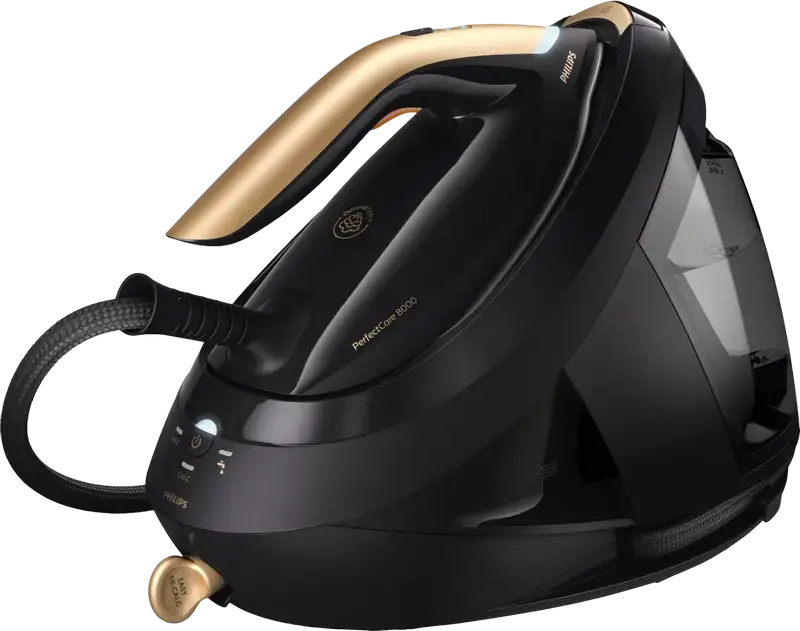 Philips PerfectCare 8000 PSG8130/80 Steam Generator Iron, 2700W, 8.5 bar, 700g/min Steam Boost, SteamGlide Elite Soleplate, OptimalTEMP, Black Gold