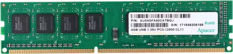 Memorie RAM Apacer AU04GFA60CATBGJ 4GB DDR3 SDRAM 1600MHz PC3-12800 pentru PC 240-Pin DIMM CL11 Unbuffered Non-ECC 1.35V