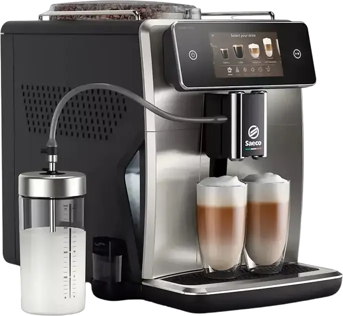 Saeco Xelsis Deluxe SM8785/00 Fully Automatic Espresso Machine, 1500W, 15 Bar, 1.7L Tank, 5-inch TFT Touchscreen, Ceramic Grinder, Wi-Fi, Black