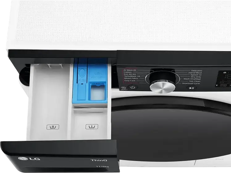 LG F4DR711S2H Washer-Dryer Combo 11kg Wash / 6kg Dry, AI DD Direct Drive, TurboWash 360, ezDispense Auto-dosing, Steam Allergy Care, ThinQ Wi-Fi, White