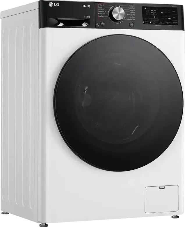 LG F4DR711S2H Washer-Dryer Combo 11kg Wash / 6kg Dry, AI DD Direct Drive, TurboWash 360, ezDispense Auto-dosing, Steam Allergy Care, ThinQ Wi-Fi, White