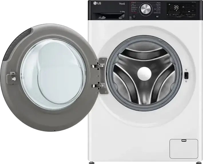 LG F4DR711S2H Washer-Dryer Combo 11kg Wash / 6kg Dry, AI DD Direct Drive, TurboWash 360, ezDispense Auto-dosing, Steam Allergy Care, ThinQ Wi-Fi, White
