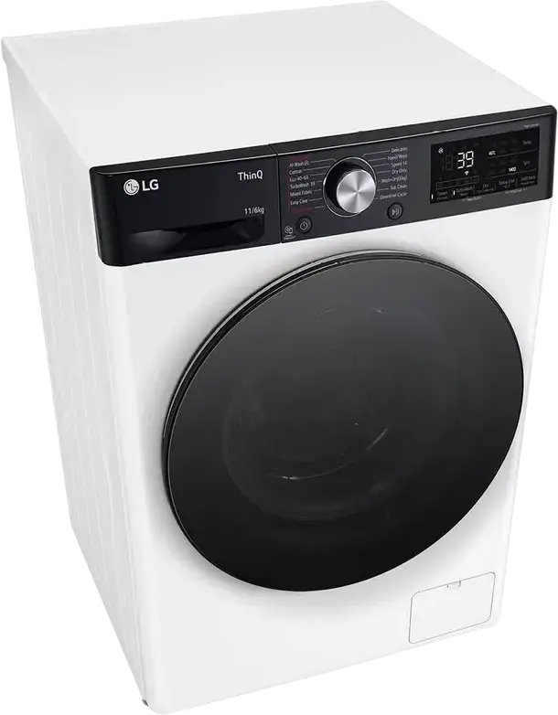 LG F4DR711S2H Washer-Dryer Combo 11kg Wash / 6kg Dry, AI DD Direct Drive, TurboWash 360, ezDispense Auto-dosing, Steam Allergy Care, ThinQ Wi-Fi, White
