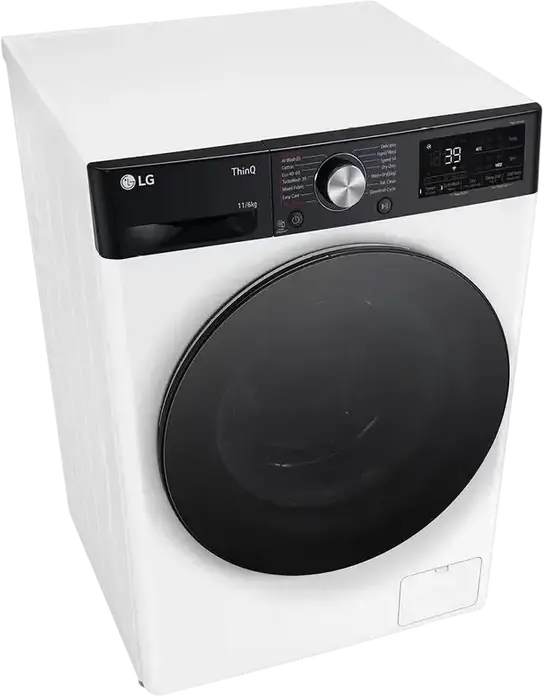 LG F4DR711S2H Washer-Dryer Combo 11kg Wash / 6kg Dry, AI DD Direct Drive, TurboWash 360, ezDispense Auto-dosing, Steam Allergy Care, ThinQ Wi-Fi, White