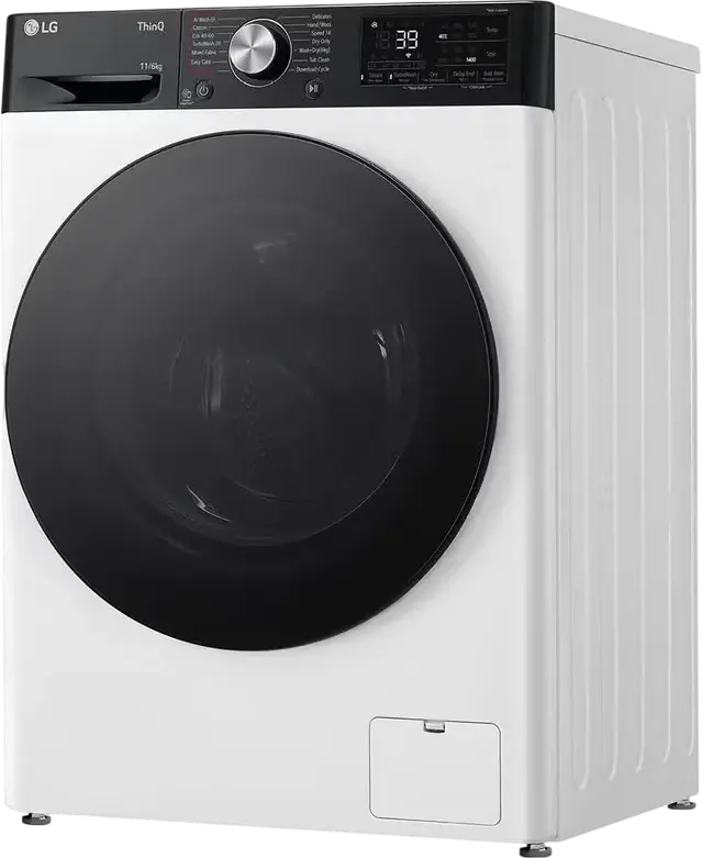 LG F4DR711S2H Washer-Dryer Combo 11kg Wash / 6kg Dry, AI DD Direct Drive, TurboWash 360, ezDispense Auto-dosing, Steam Allergy Care, ThinQ Wi-Fi, White