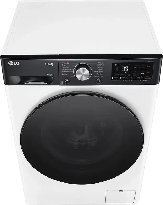 LG F4DR711S2H Washer-Dryer Combo 11kg Wash / 6kg Dry, AI DD Direct Drive, TurboWash 360, ezDispense Auto-dosing, Steam Allergy Care, ThinQ Wi-Fi, White