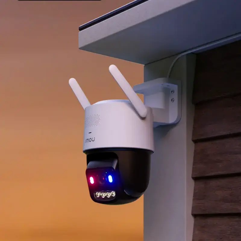Cameră IP Exterior IMOU Titan Pro Wi-Fi P&T, Rezoluție 6MP 3200x1800, Pan/Tilt, Wi-Fi 6 Dual-band, PoE, Vedere Nocturnă Aurora Full-Color, Detecție AI Persoane și Vehicule, Audio Bidirecțional, Albă