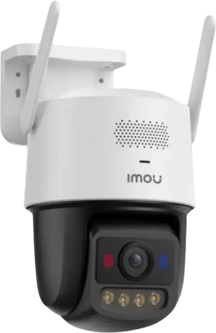 Cameră IP Exterior IMOU Titan Pro Wi-Fi P&T, Rezoluție 6MP 3200x1800, Pan/Tilt, Wi-Fi 6 Dual-band, PoE, Vedere Nocturnă Aurora Full-Color, Detecție AI Persoane și Vehicule, Audio Bidirecțional, Albă