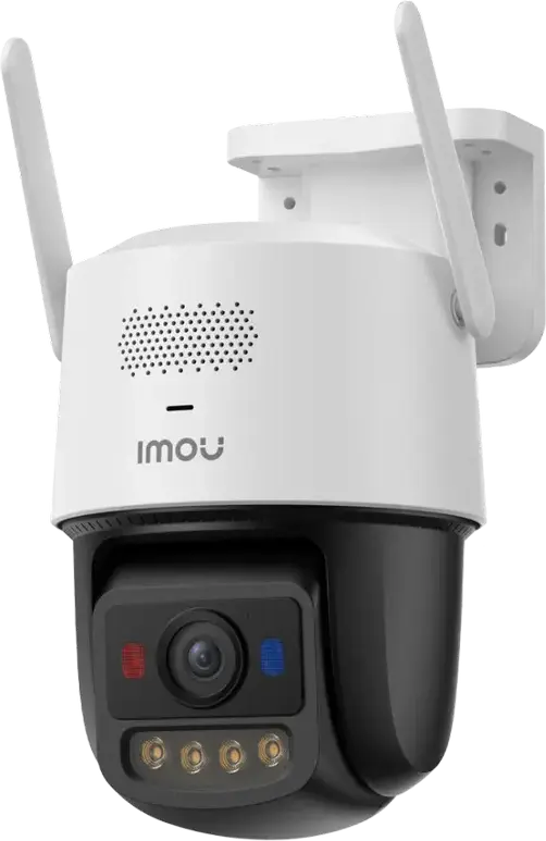 Cameră IP Exterior IMOU Titan Pro Wi-Fi P&T, Rezoluție 6MP 3200x1800, Pan/Tilt, Wi-Fi 6 Dual-band, PoE, Vedere Nocturnă Aurora Full-Color, Detecție AI Persoane și Vehicule, Audio Bidirecțional, Albă