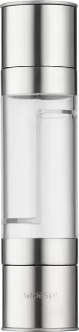 Râșniță 2-în-1 pentru sare și piper Ardesto AR2102SS Gemini, Inox și Acrilic, Mecanism din Ceramică, Grad de Măcinare Reglabil, Capacitate 150ml