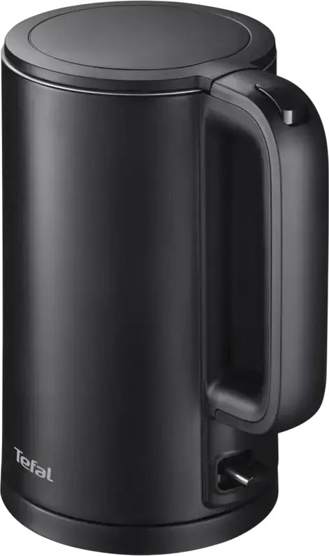 Tefal KO1408E0 Thermo Protect Electric Kettle, 1.5L, 1500W, Double-Wall Cool Touch Insulation, Stainless Steel Inner Bowl, Black, 360° Base