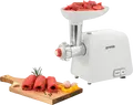 Gorenje MG1602W Meat Grinder, 1600W, 1.9 kg/min Capacity, White, 2 Grinding Plates (3mm & 8mm), Sausage and Kubbe Stuffing Kits, Reverse Function