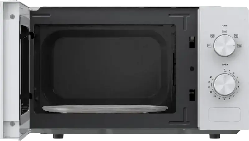 Hisense H20MOWP1 Solo Microwave Oven, 20L Capacity, 700W Power, 5 Power Levels, Defrost Function, Rotary Control, White and Black, 45.5 x 26.1 x 32.6 cm