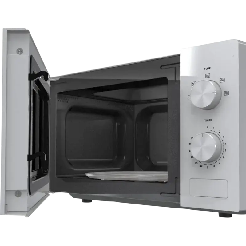 Hisense H20MOWP1 Solo Microwave Oven, 20L Capacity, 700W Power, 5 Power Levels, Defrost Function, Rotary Control, White and Black, 45.5 x 26.1 x 32.6 cm