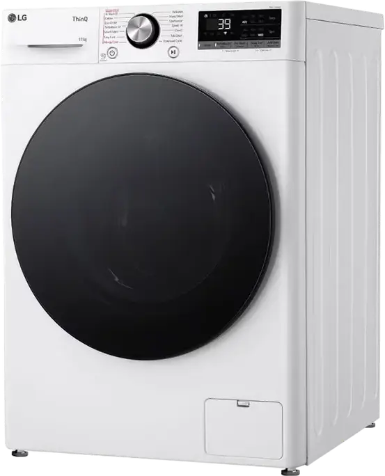 LG F4WR711S2W Front-Load Washing Machine, 11 kg, Inverter Direct Drive, Steam Cleaning, ThinQ, Energy Class A, 1400 rpm, White/Black, 60x85x56.5 cm