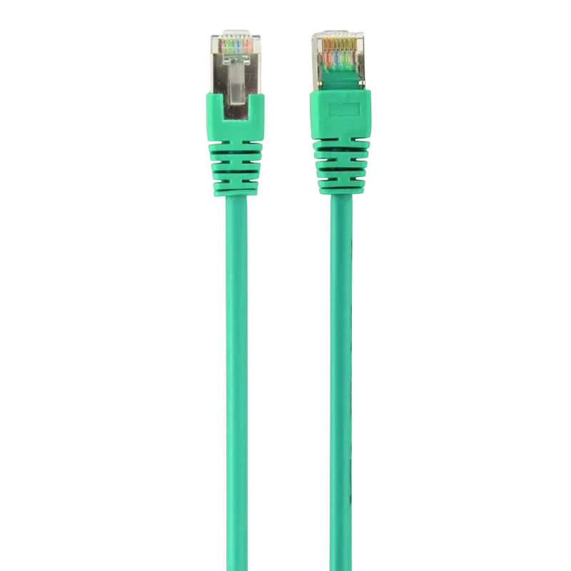 Cablu de retea Cablexpert PP22-2M Cat5e FTP Patch Cord, 2m RJ45, Verde, 100 MHz, Contacte Aurite 50u, Izolatie PVC cu Protectie Moldata