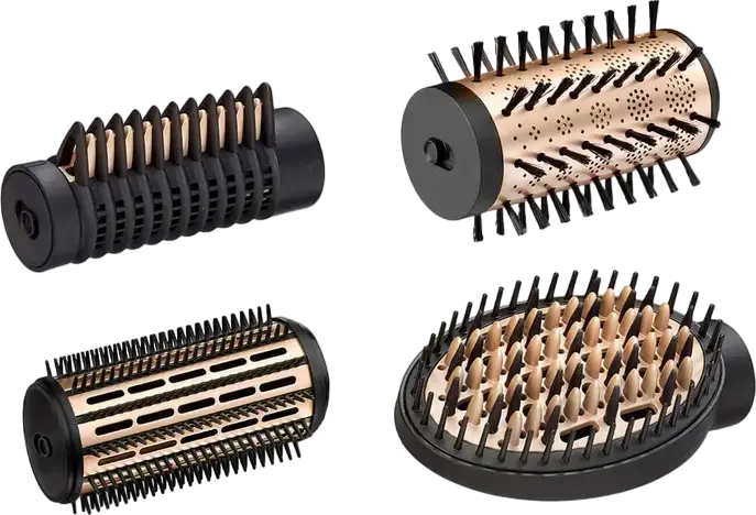 BaByliss Big Hair Luxe AS970E Rotating Hot Air Brush, 650W Ceramic Ionic Styler with 50mm & 38mm Brushes, Smoothing Paddle and Straightening Comb