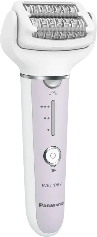 Panasonic ES-EY30 Epilator, 60 Stainless Steel Tweezers, Double Disc System, Flexible 90° Head, LED Light, Wet & Dry Use, Battery Powered