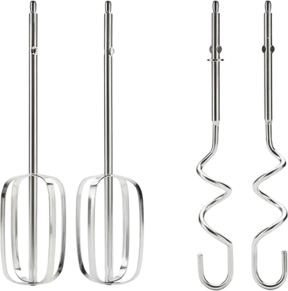 Kenwood HMP30 Hand Mixer, 450W, 5 Speed Settings with Turbo Function, White Plastic Housing, Includes 2 Dough Hooks and 2 Beaters
