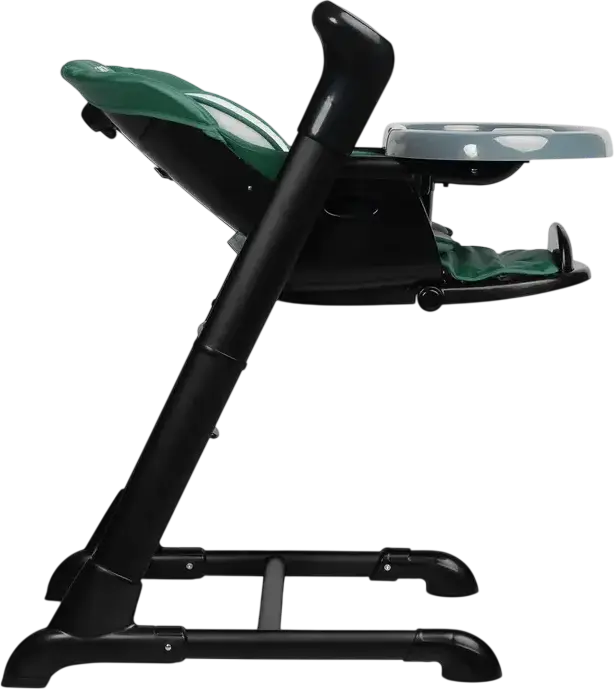 Caretero Indigo 2-in-1 High Chair and Electric Swing, Aluminum Frame, 5-Point Harness, Adjustable Height, Double Tray, Removable Toy Bar, 15kg Max