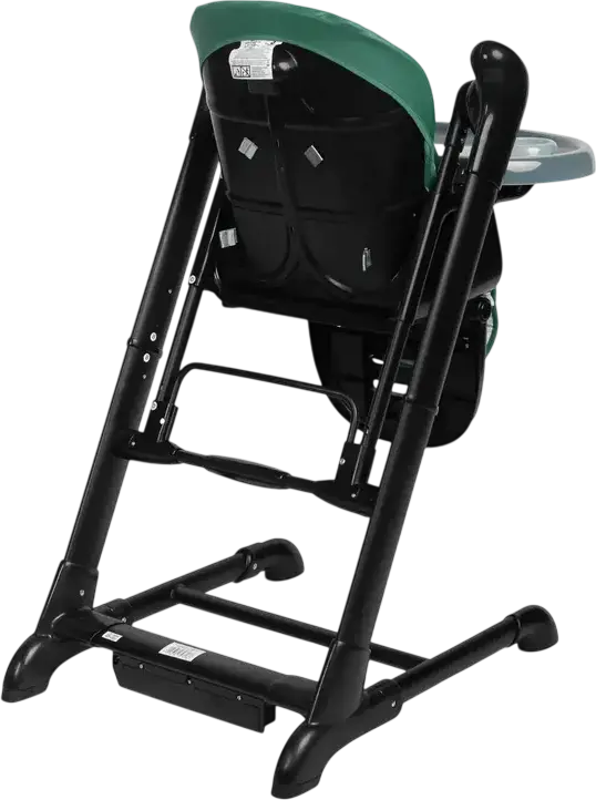Caretero Indigo 2-in-1 High Chair and Electric Swing, Aluminum Frame, 5-Point Harness, Adjustable Height, Double Tray, Removable Toy Bar, 15kg Max