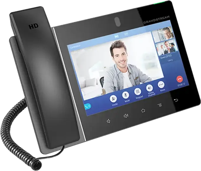 Grandstream GXV3480 IP Video Phone, 8-inch Touch Screen, Android 11, Quad-Core 2.0GHz, 4GB RAM, 16GB Storage, Wi-Fi 6, Bluetooth 5.0, PoE, 16 SIP Accounts