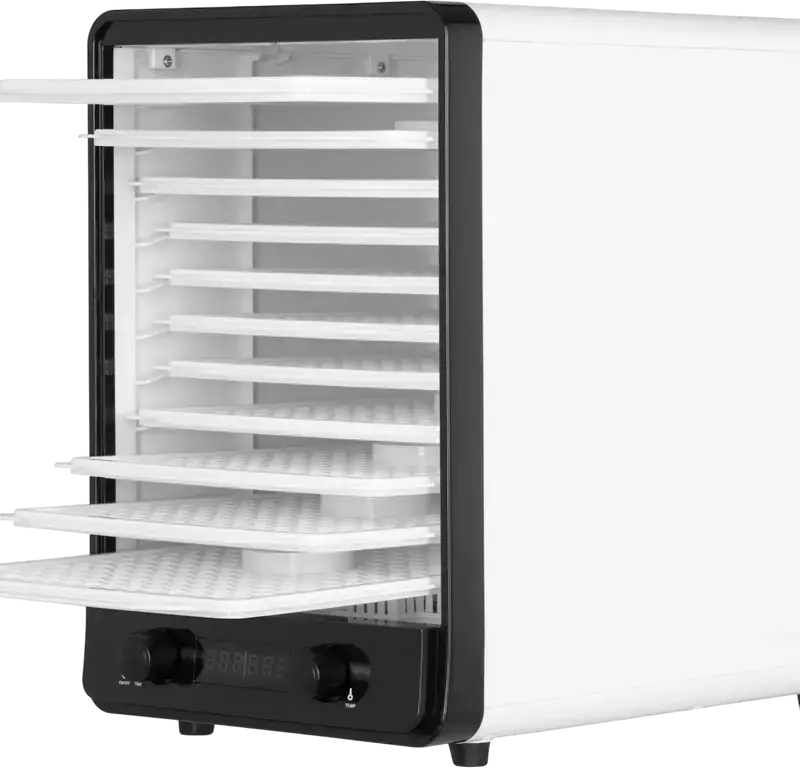 Ardesto FDB-1138 Food Dehydrator, 550W, 10 Trays + Hanging Grid, 40-70°C Temperature Control, 48h Timer, LED Display, White