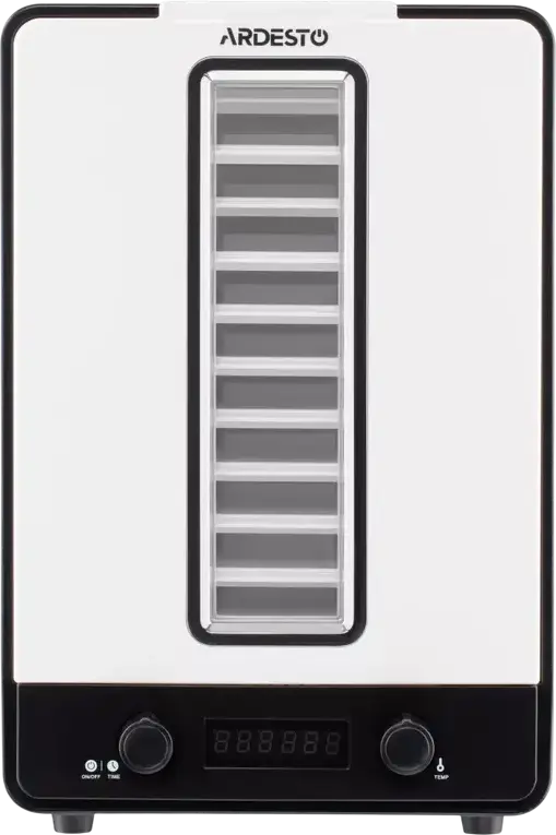 Ardesto FDB-1138 Food Dehydrator, 550W, 10 Trays + Hanging Grid, 40-70°C Temperature Control, 48h Timer, LED Display, White