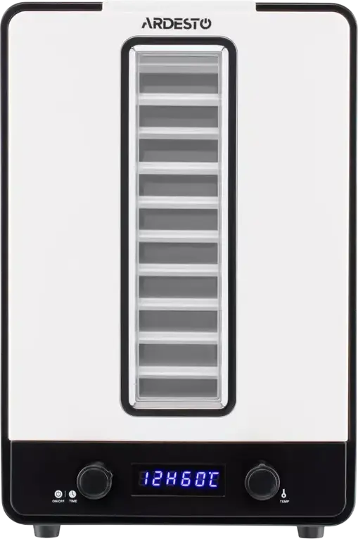 Ardesto FDB-1138 Food Dehydrator, 550W, 10 Trays + Hanging Grid, 40-70°C Temperature Control, 48h Timer, LED Display, White