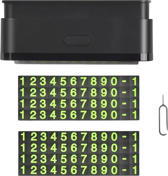 Placă Număr de Telefon Parcare Temporară Hoco CPH19, Design Retractabil pentru Confidențialitate, Plastic Rezistent la Căldură Antireflexie Negru